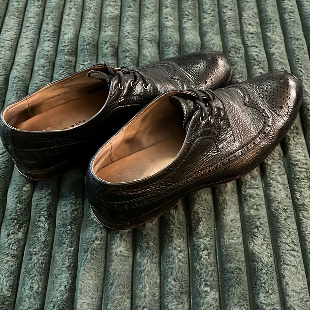 John Varvatos USA Mens Shoes US Size 10.5 Wingtip Oxfords Black.